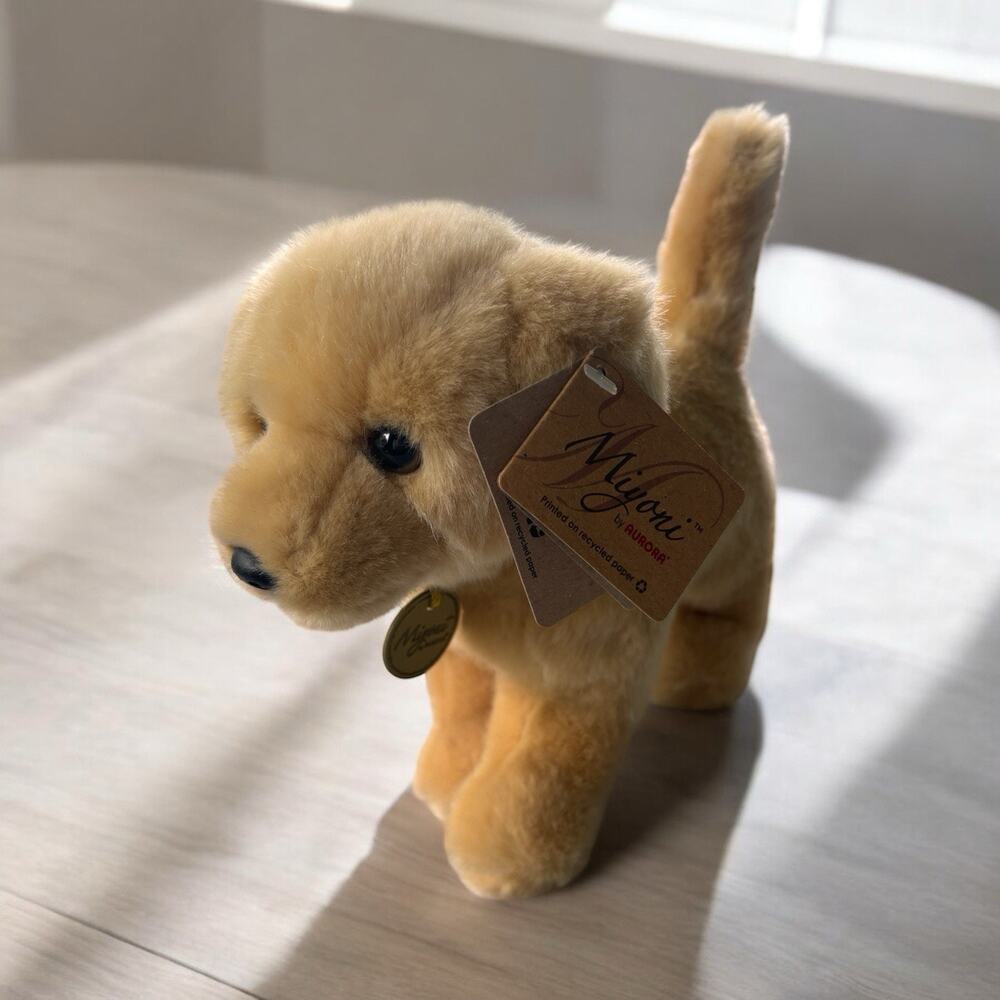 NWT Aurora Miyoni 10” Yellow Labrador Plush Stuffed Animal Puppy Lab Stuffed